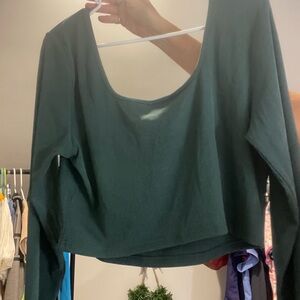 Elegant Green Women's Ribbed Crop Top NWT! 2X.
